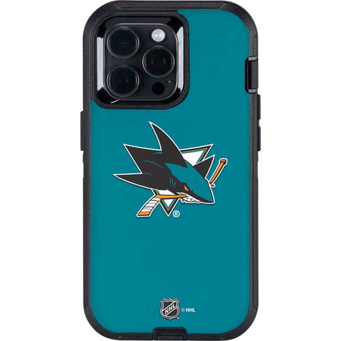 NHL San Jose Sharks Solid Background Otterbox Defender iPhone Skin