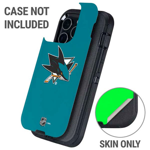 NHL San Jose Sharks Solid Background Otterbox Defender iPhone Skin