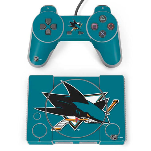 NHL San Jose Sharks Solid Background PlayStation Classic Bundle Skin