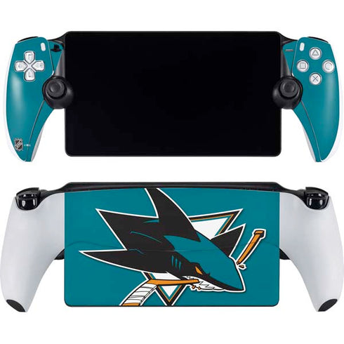 NHL San Jose Sharks Solid Background PlayStation Portal Remote Player Skin