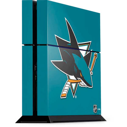 NHL San Jose Sharks Solid Background PS4 Console Skin
