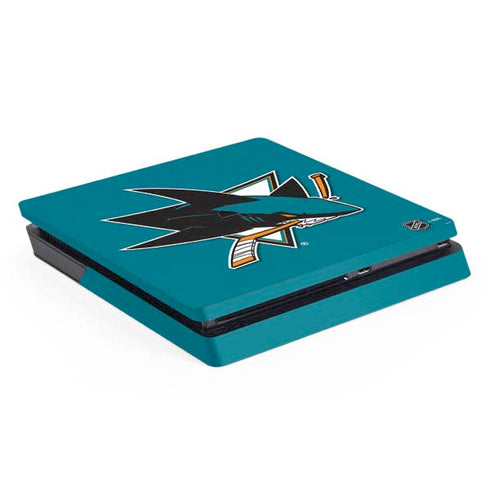 NHL San Jose Sharks Solid Background PS4 Slim Skin