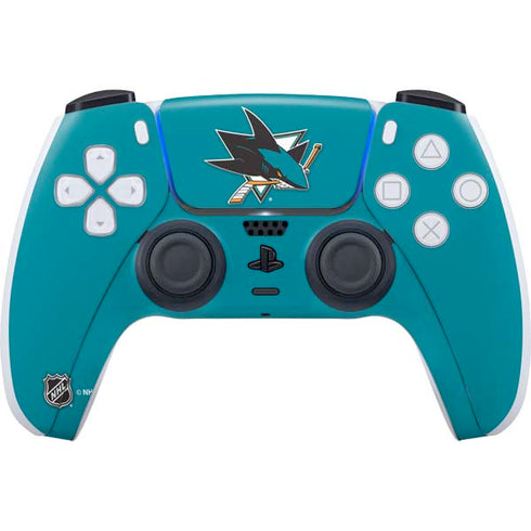 NHL San Jose Sharks Solid Background PS5 Controller Skin