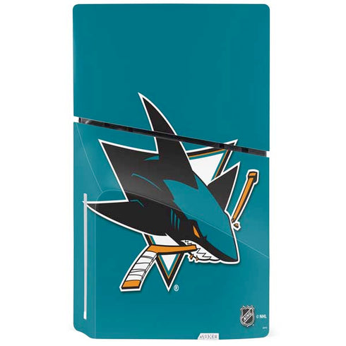 NHL San Jose Sharks Solid Background PS5 Slim Disk Console Skin
