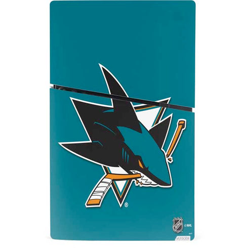 NHL San Jose Sharks Solid Background PS5 Slim Digital Edition Console Skin