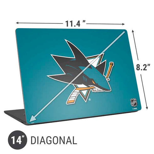 NHL San Jose Sharks Solid Background Universal Laptop 14in (11.4 x 8.2in) Skin