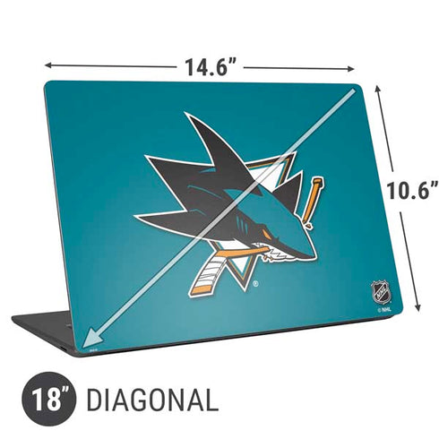 NHL San Jose Sharks Solid Background Universal Laptop 18in (14.6 x 10.6in) Skin