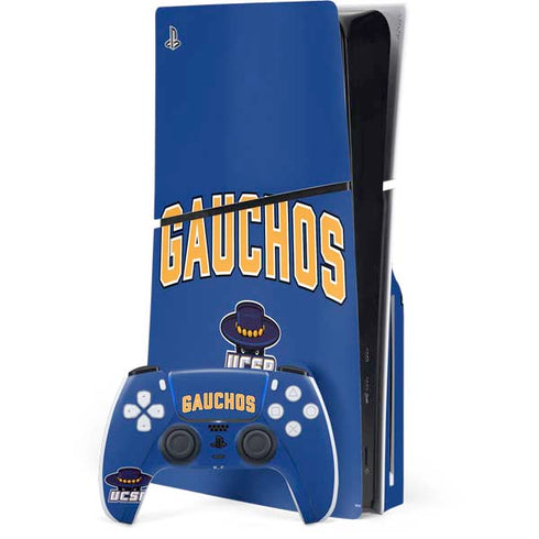 University of California-Santa Barbara Gauchos PS5 Slim Disk Bundle Skin