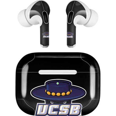 University of California-Santa Barbara UCSB Gauchos Black AirPods Pro 2nd Gen Skin
