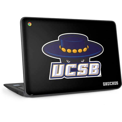 University of California-Santa Barbara UCSB Gauchos Black HP Chromebook Skin