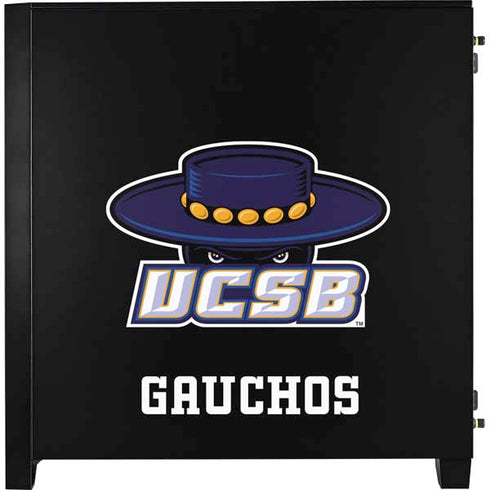 University of California-Santa Barbara UCSB Gauchos Black Corsair 4000D Tempered Glass Mid-Tower ATX Case Skin