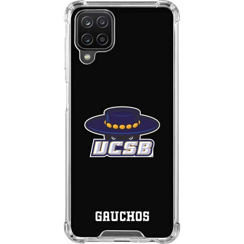University of California-Santa Barbara UCSB Gauchos Black Galaxy A12 Clear Case