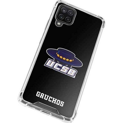 University of California-Santa Barbara UCSB Gauchos Black Galaxy A12 Clear Case