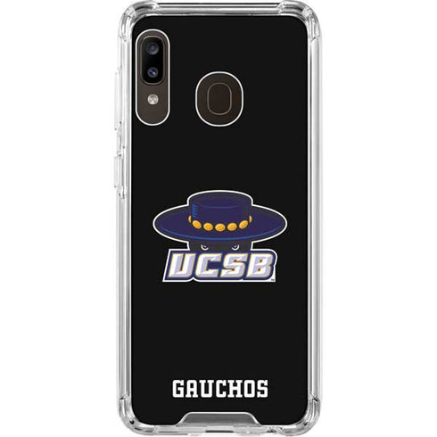 University of California-Santa Barbara UCSB Gauchos Black Galaxy A30 Clear Case
