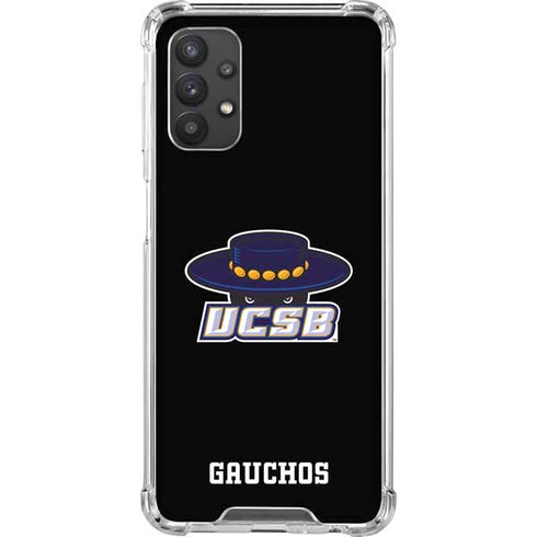University of California-Santa Barbara UCSB Gauchos Black Galaxy A32 5G Clear Case