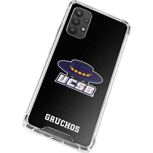 University of California-Santa Barbara UCSB Gauchos Black Galaxy A32 5G Clear Case