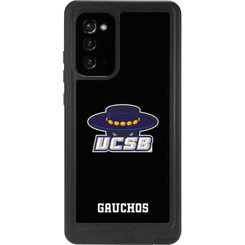 University of California-Santa Barbara UCSB Gauchos Black Galaxy Note20 5G Waterproof Case