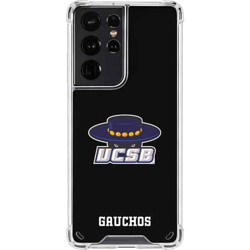 University of California-Santa Barbara UCSB Gauchos Black Galaxy S21 Ultra 5G Clear Case