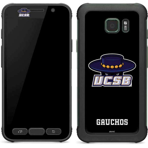 University of California-Santa Barbara UCSB Gauchos Black Galaxy S7 Active Skin