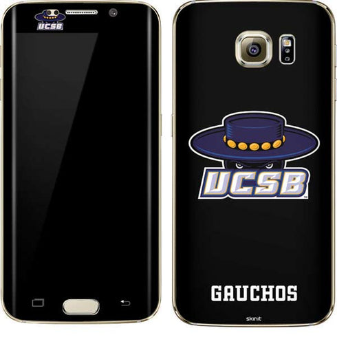 University of California-Santa Barbara UCSB Gauchos Black Galaxy S7 Edge Skin