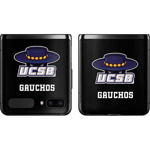University of California-Santa Barbara UCSB Gauchos Black Galaxy Z Flip Skin