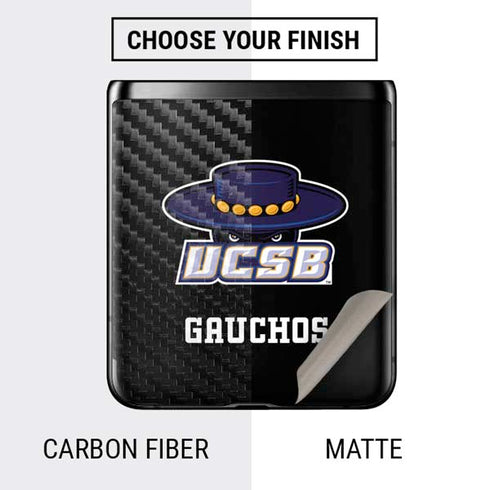 University of California-Santa Barbara UCSB Gauchos Black Galaxy Z Flip Skin