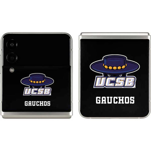 University of California-Santa Barbara UCSB Gauchos Black Galaxy Z Flip3 5G Skin