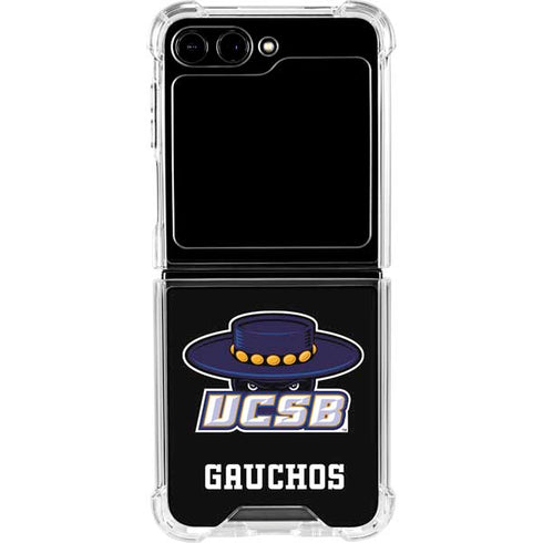 University of California-Santa Barbara UCSB Gauchos Black Galaxy Z Flip5 5G Clear Case