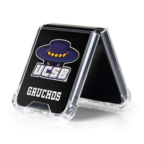 University of California-Santa Barbara UCSB Gauchos Black Galaxy Z Flip5 5G Clear Case