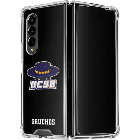 University of California-Santa Barbara UCSB Gauchos Black Galaxy Z Fold4 5G Clear Case