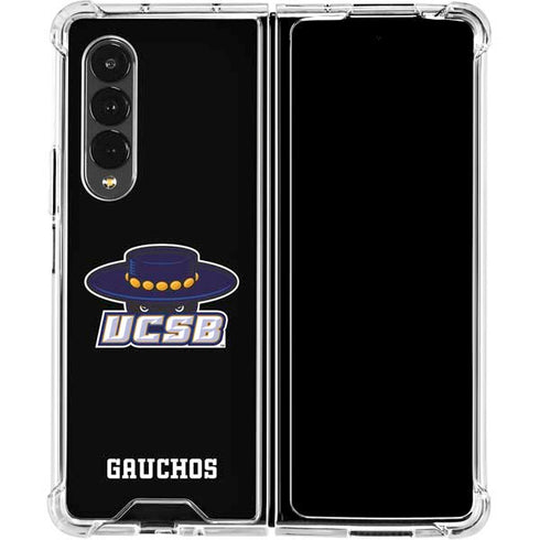 University of California-Santa Barbara UCSB Gauchos Black Galaxy Z Fold4 5G Clear Case