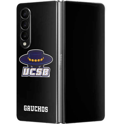 University of California-Santa Barbara UCSB Gauchos Black Galaxy Z Fold4 5G Skin