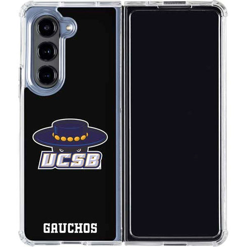 University of California-Santa Barbara UCSB Gauchos Black Galaxy Z Fold5 5G Clear Case