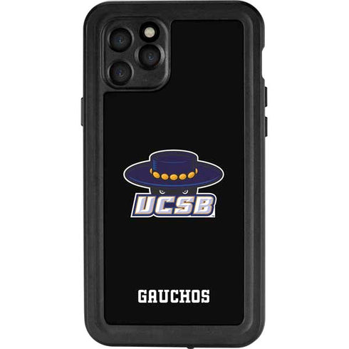 University of California-Santa Barbara UCSB Gauchos Black iPhone 11 Pro Waterproof Case