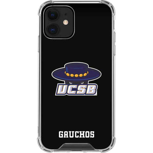 University of California-Santa Barbara UCSB Gauchos Black iPhone 12 Clear Case