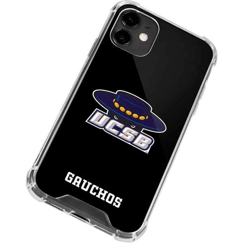 University of California-Santa Barbara UCSB Gauchos Black iPhone 12 Clear Case
