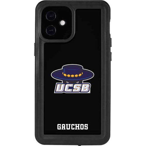 University of California-Santa Barbara UCSB Gauchos Black iPhone 12 Mini Waterproof Case