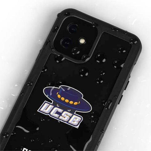 University of California-Santa Barbara UCSB Gauchos Black iPhone 12 Mini Waterproof Case