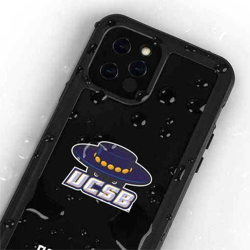 University of California-Santa Barbara UCSB Gauchos Black iPhone 12 Pro Max Waterproof Case