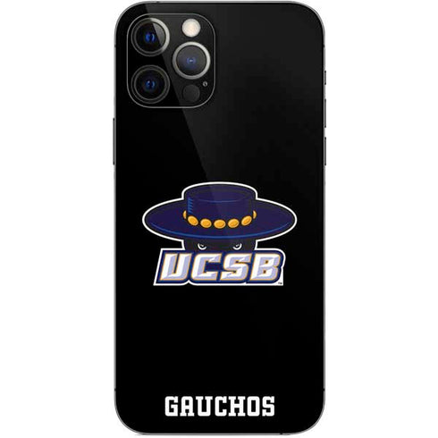 University of California-Santa Barbara UCSB Gauchos Black iPhone 12 Pro Skin