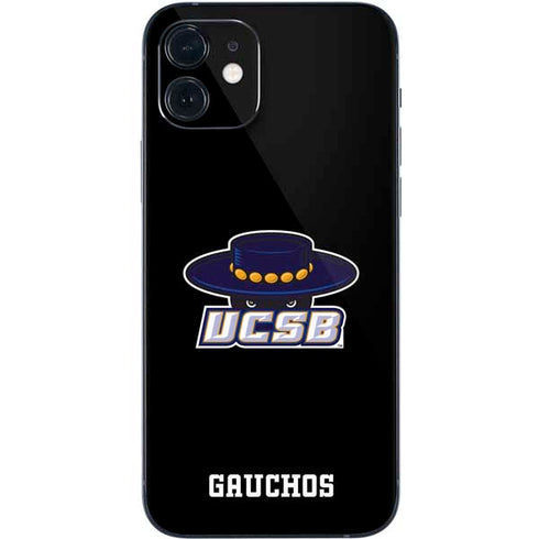 University of California-Santa Barbara UCSB Gauchos Black iPhone 12 Skin