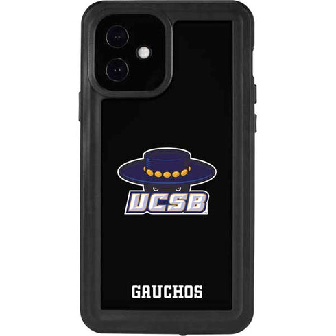 University of California-Santa Barbara UCSB Gauchos Black iPhone 12 Waterproof Case