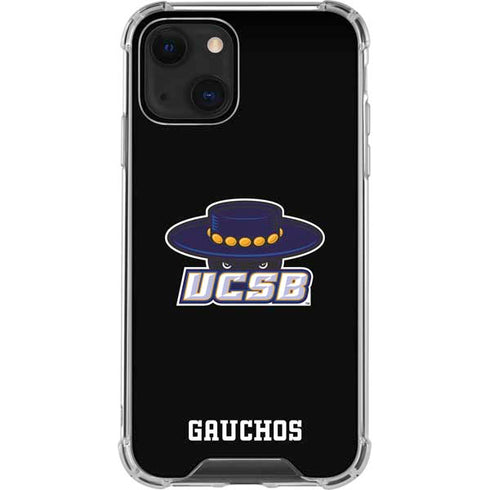 University of California-Santa Barbara UCSB Gauchos Black iPhone 13 Mini Clear Case