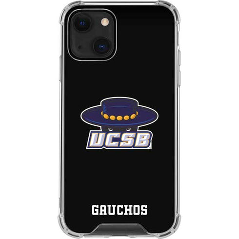 University of California-Santa Barbara UCSB Gauchos Black iPhone 14 Clear Case