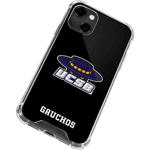 University of California-Santa Barbara UCSB Gauchos Black iPhone 14 Clear Case