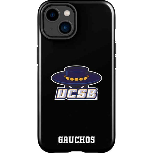 University of California-Santa Barbara UCSB Gauchos Black iPhone 15 Plus Impact Case