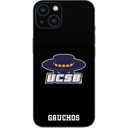 University of California-Santa Barbara UCSB Gauchos Black iPhone 14 Plus Skin
