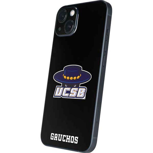 University of California-Santa Barbara UCSB Gauchos Black iPhone 15 Plus Skin