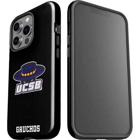 University of California-Santa Barbara UCSB Gauchos Black iPhone 14 Pro Impact Case