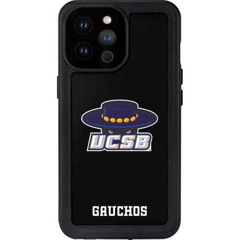 University of California-Santa Barbara UCSB Gauchos Black iPhone 14 Pro Max Waterproof Case